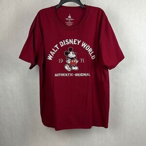 Walt Disney World Parks T-shirt Size XL Mickey Mouse Classic Maroon Burgundy